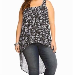 Torrid Black and White Skull Print Tunic